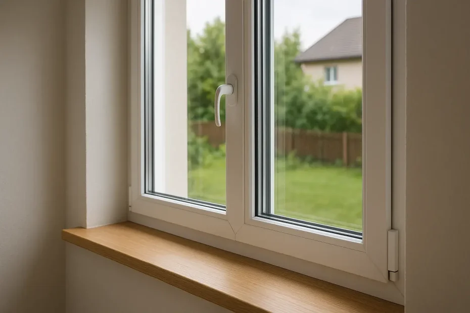 fenêtre double vitrage intérieur maison vue jardin