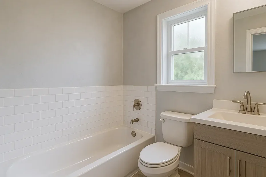 salle de bain murs ternis avant peinture